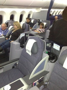 My ride to Tokyo:  The United 787 BusinessFirst cabin (from my first trip on the 787)