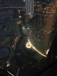 Water fountain show from above