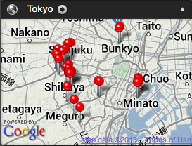 The relatively concentrated areas I visited in Tokyo