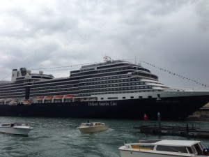 The Nieuw Amsterdam on a rainy day in Venice