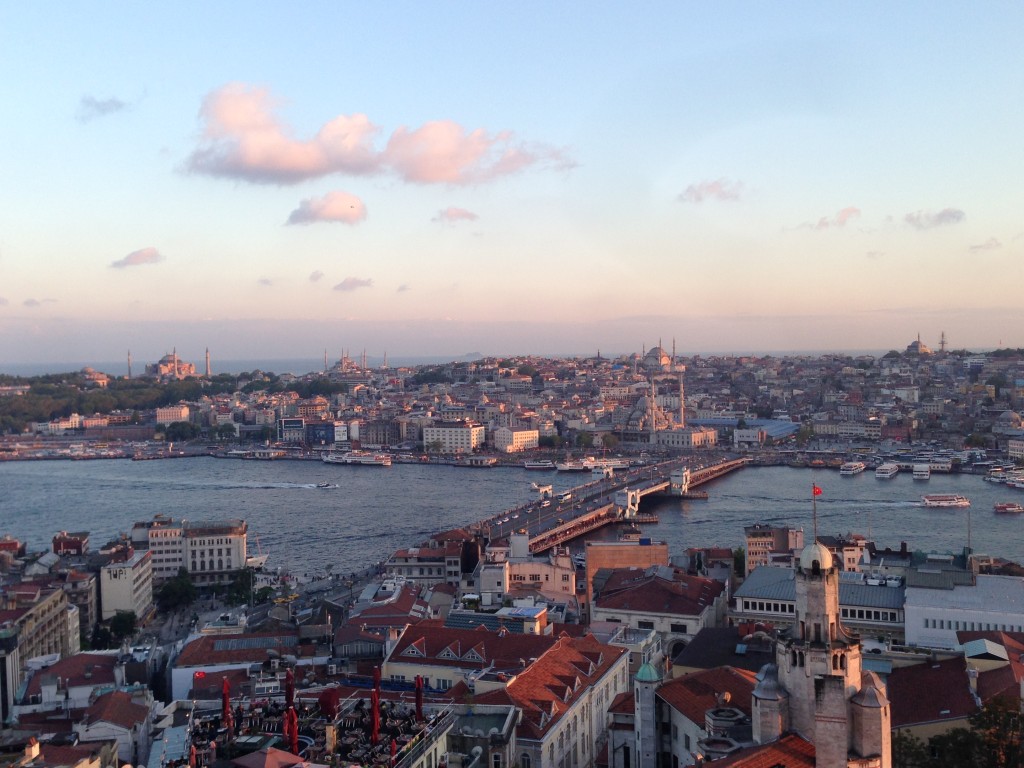 Blue Mosque Hagia Sofia from Galata Tower Istanbul