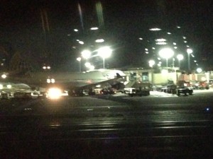 Our B747-400 at the gate in LAX