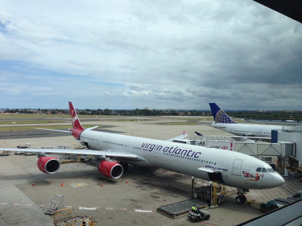The View from our perch in the Singapore First Class Lounge at Sydney