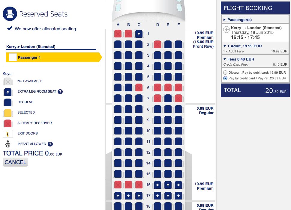 Ryanair Seating Chart